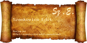 Szenkovics Edit névjegykártya